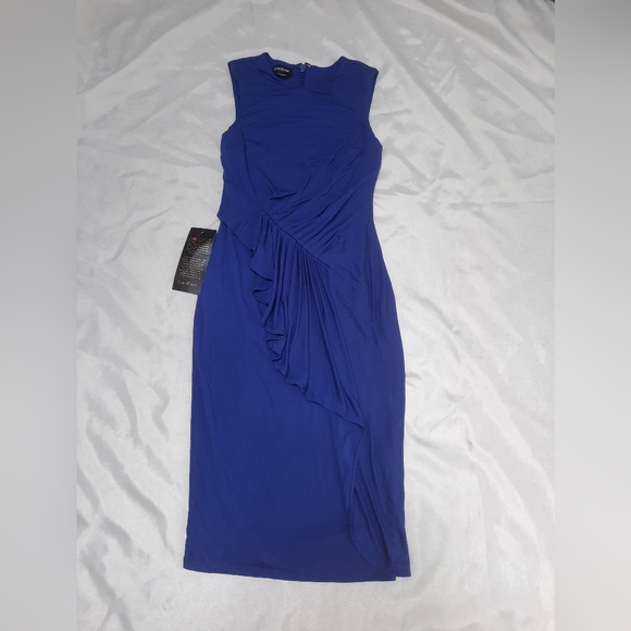 Bebe blue sleeve less strech midi dress size XS nwt - Picture 3 of 8